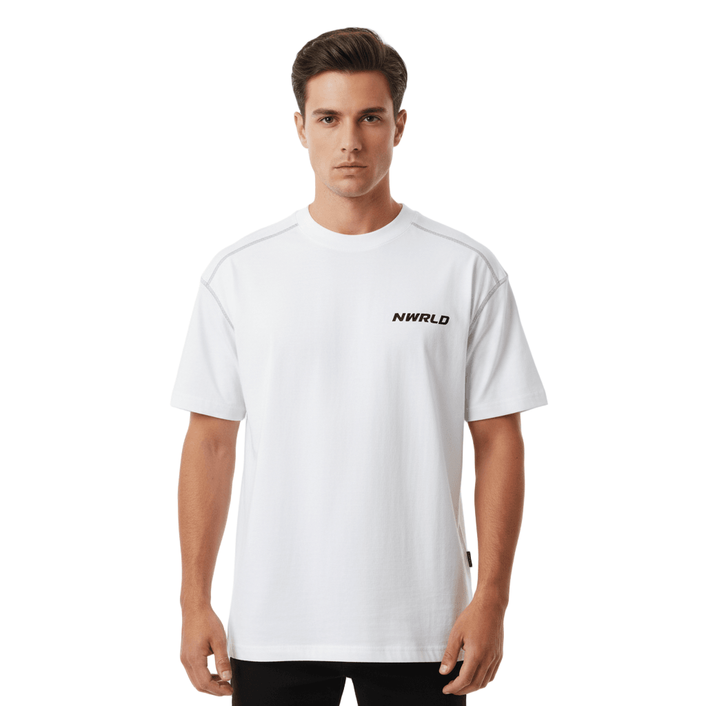 NWRLD ESSENTIALS / Oversized Stitched Cotton Tee - NWRLD CLOTHING