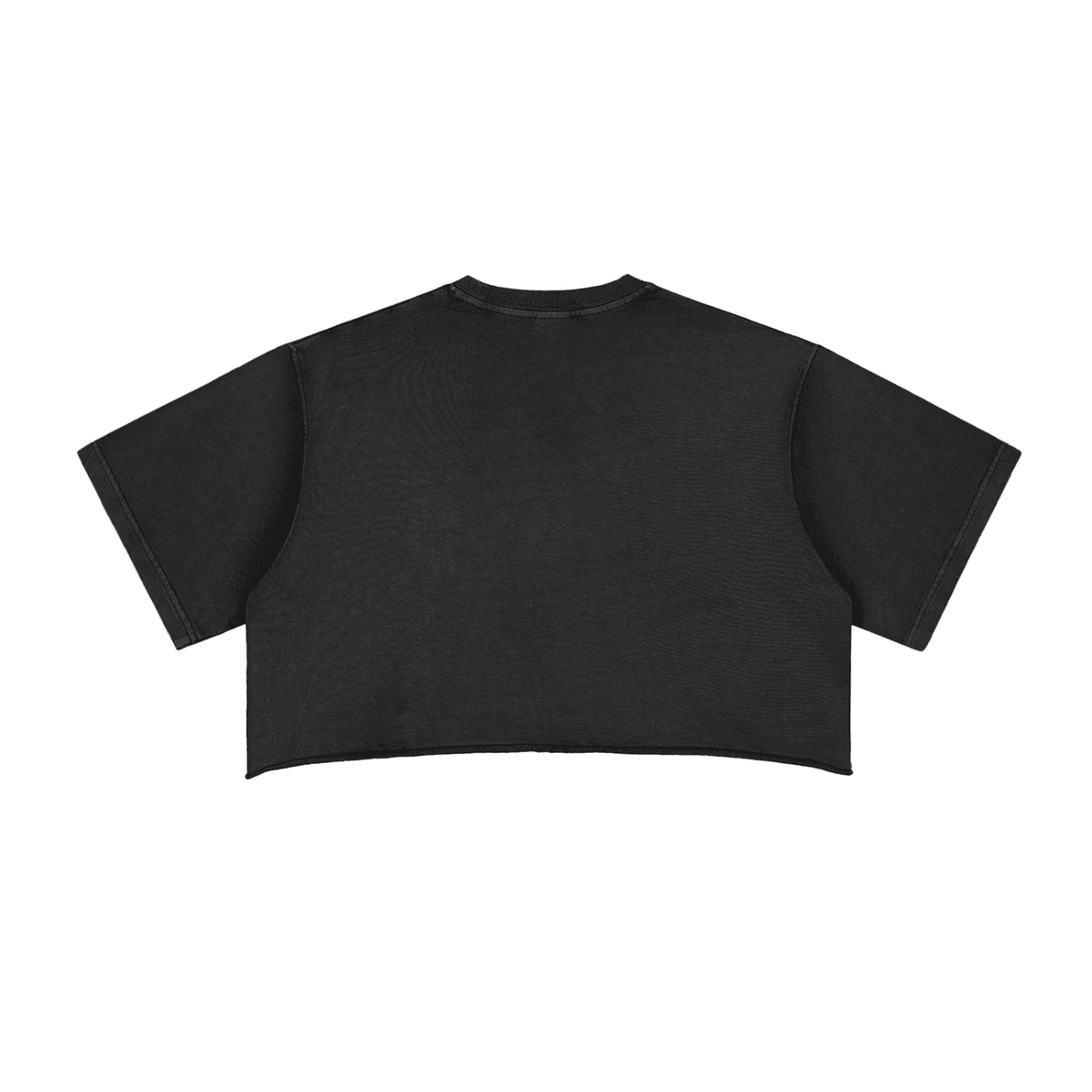 DARK MODE x METAL MANIA / Snow Washed Raw Edge Crop Top - NWRLD CLOTHING