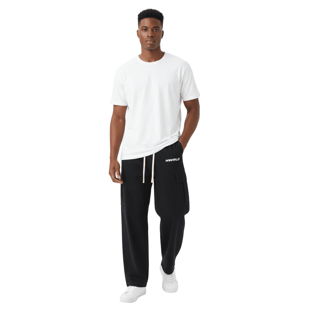 NWRLD ESSENTIALS / Drawstring Straight-Leg Cargo Pants - NWRLD CLOTHING