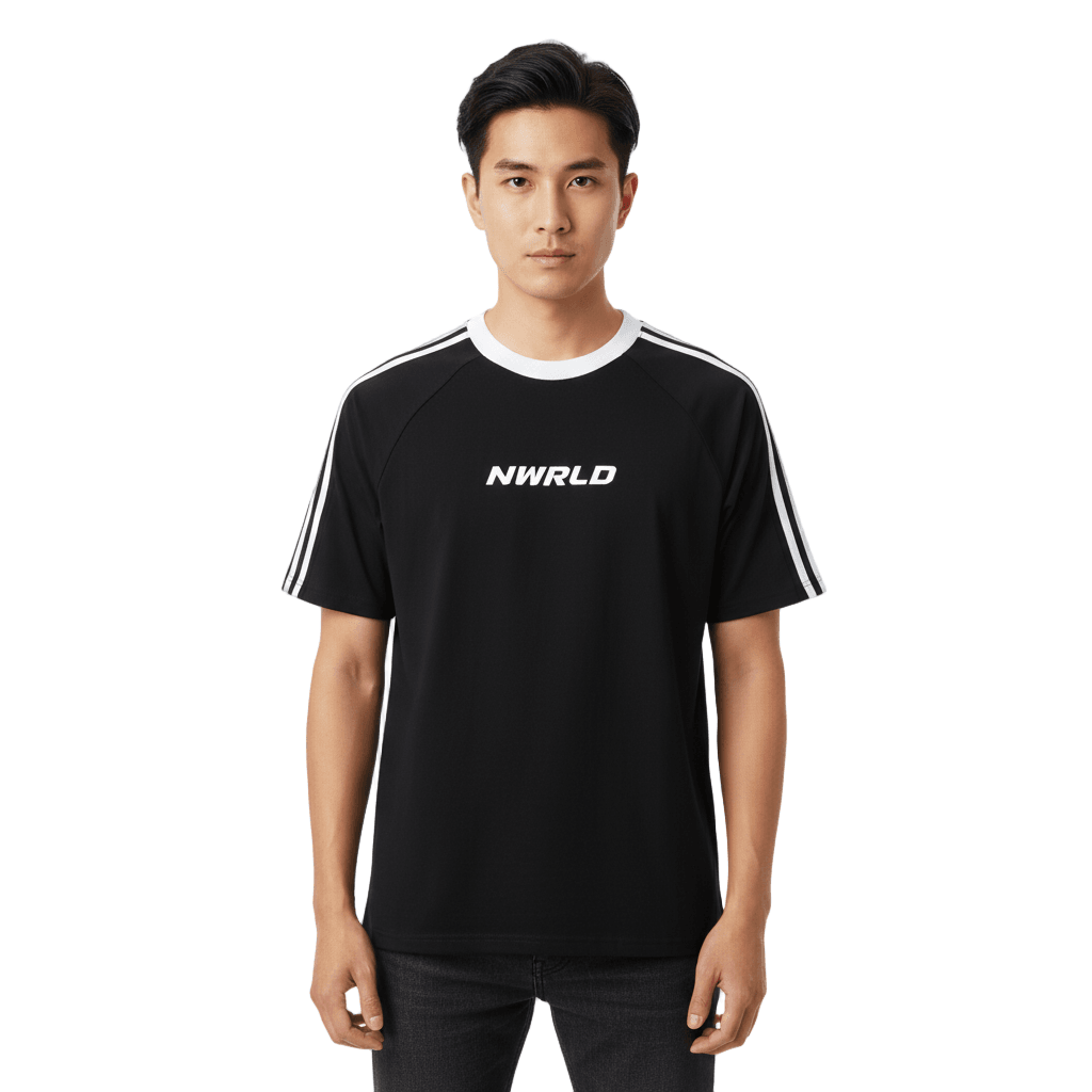 NWRLD ESSENTIALS / Contrast Tape Crewneck T-Shirt - NWRLD CLOTHING