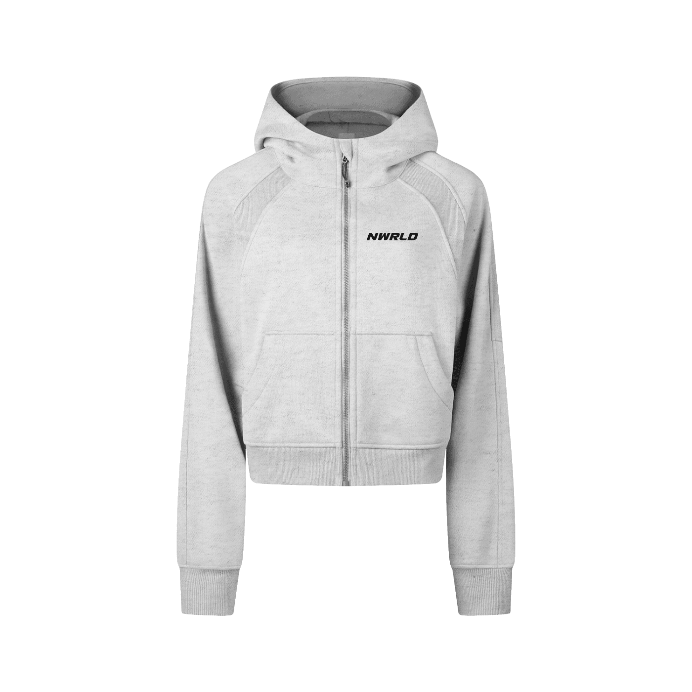 NWRLD ESSENTIALS / Cropped Zip-Through Hoodie - NWRLD CLOTHING