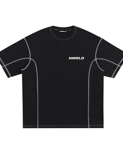 Streetwear Contrast-Stitched Cotton T-Shirt