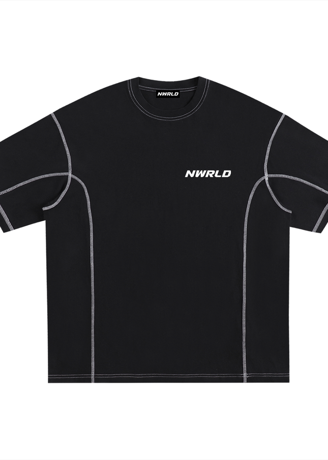 Streetwear Contrast-Stitched Cotton T-Shirt
