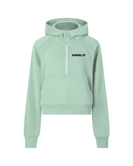 Cropped Half-Zip Hoodie