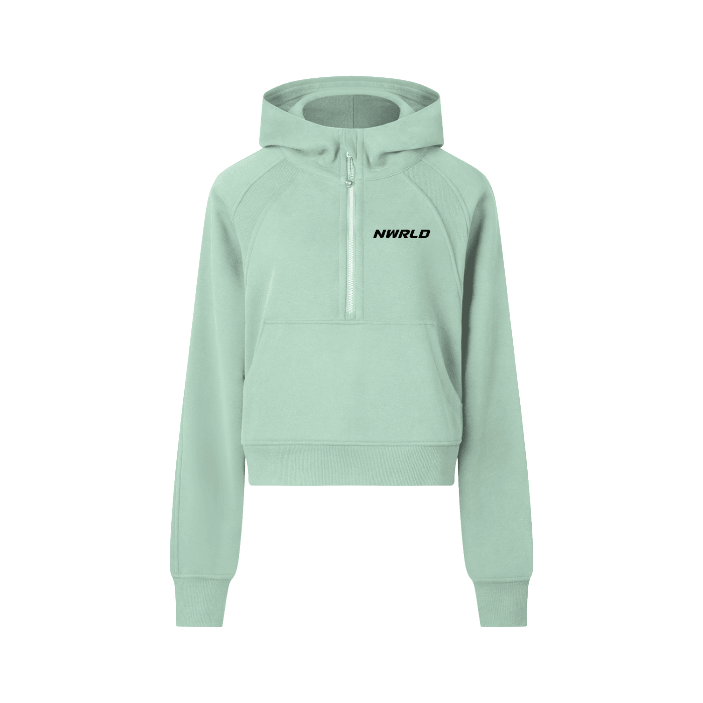 NWRLD ESSENTIALS / Cropped Half-Zip Hoodie - NWRLD CLOTHING