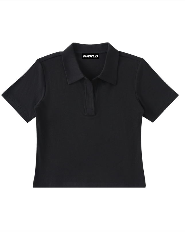 Bodycon Short Sleeve Polo Shirt