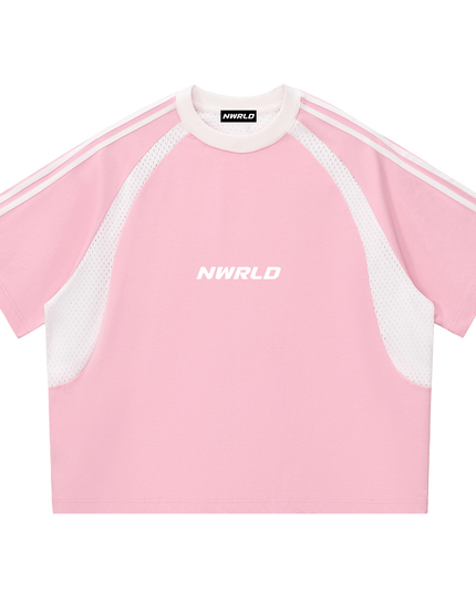 NWRLD 002 Contrast Panel Mesh T-shirt