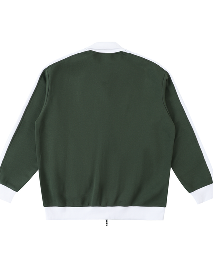 Contrast Trim Stand Collar Jacket