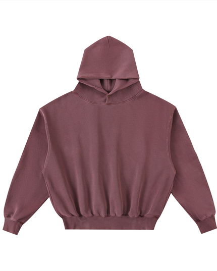Frayed Enzyme Washed Fleece Hoodie