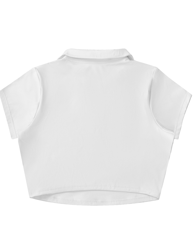 V-Neck Lapel Crop Top