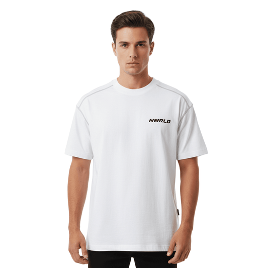 NWRLD ESSENTIALS / Oversized Stitched Cotton Tee - NWRLD CLOTHING