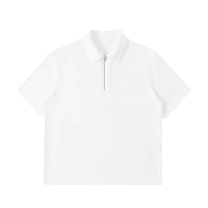 NWRLD CLEAN / Half-Zip Cotton Polo Shirt - NWRLD CLOTHING