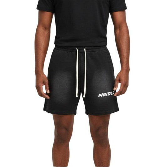 NWRLD ESSENTIALS / Sun Fade Raw Edge Shorts - NWRLD CLOTHING