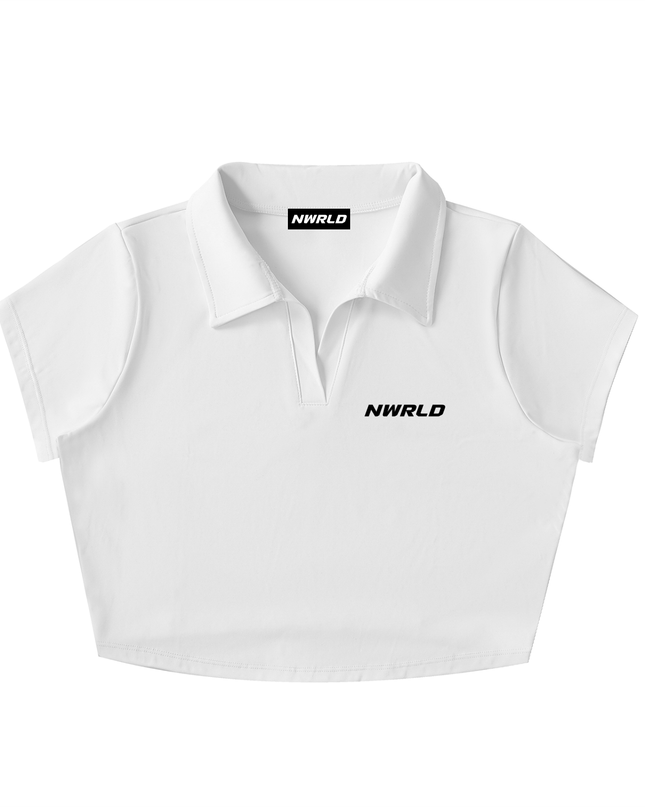 V-Neck Lapel Crop Top