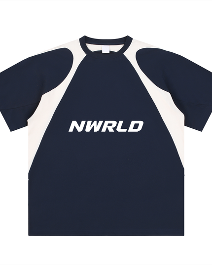 Contrast Panel Cotton T-Shirt