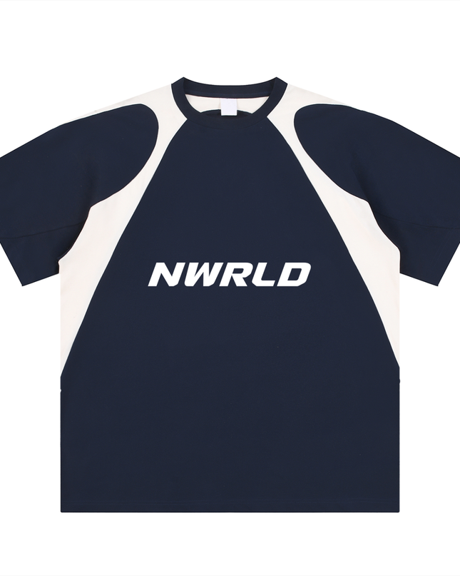 Contrast Panel Cotton T-Shirt