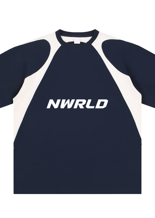 Contrast Panel Cotton T-Shirt