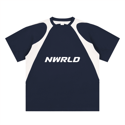 NWRLD ESSENTIALS / Contrast Panel Cotton T-Shirt - NWRLD CLOTHING