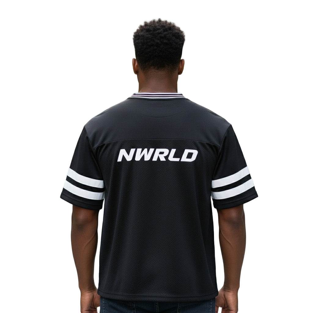 NWRLD ESSENTIALS / Taped Mesh Boxy T-shirt - NWRLD CLOTHING