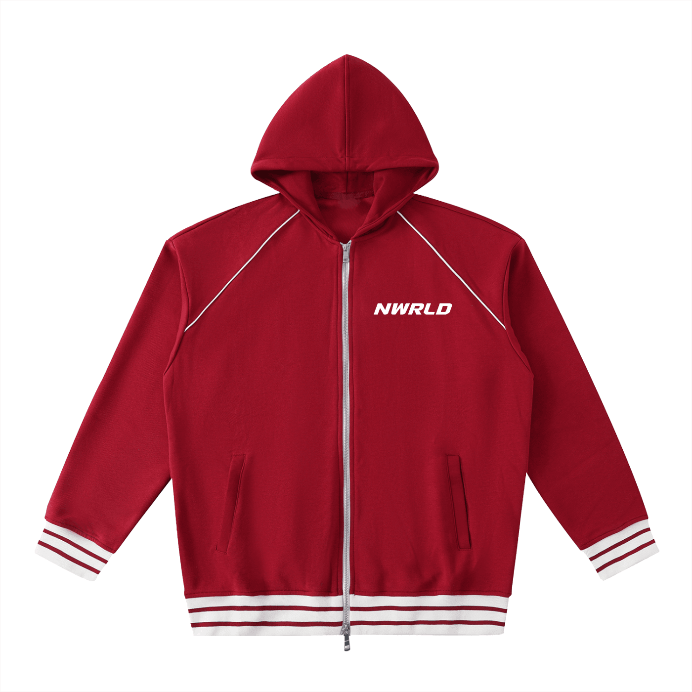 NWRLD ESSENTIAL / Striped Zip-Up Hoodie - NWRLD CLOTHING