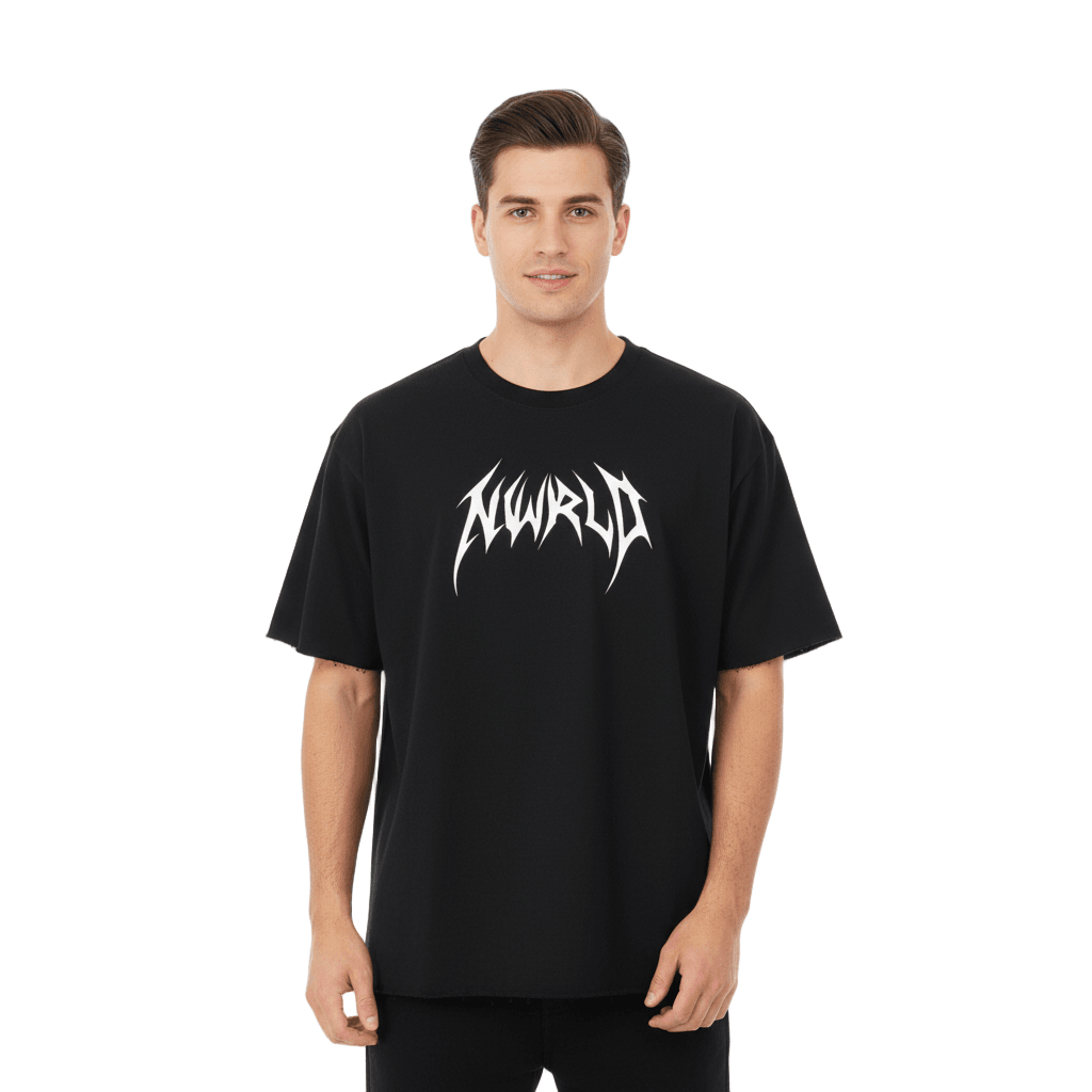 DARKMODE x METALMANIA / Boxy Half-Sleeve T-Shirt - NWRLD CLOTHING