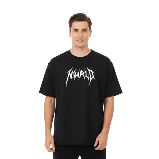 DARKMODE x METALMANIA / Boxy Half-Sleeve T-Shirt - NWRLD CLOTHING