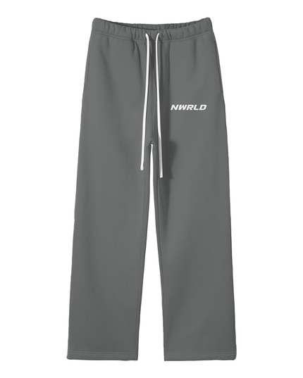 Streetwear Unisex Solid Color Fleece Straight Leg Pants