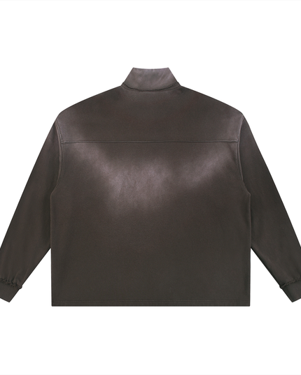 NWRLD 003 / Sun Fade Raw Edge Quarter-Zip Sweatshirt