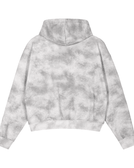 Dirty Washed Boxy Zip-up Fleece Hoodie