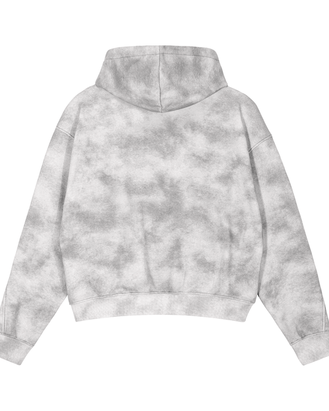 Dirty Washed Boxy Zip-up Fleece Hoodie