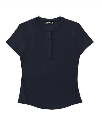 Modal Bodycon Henley Shirt