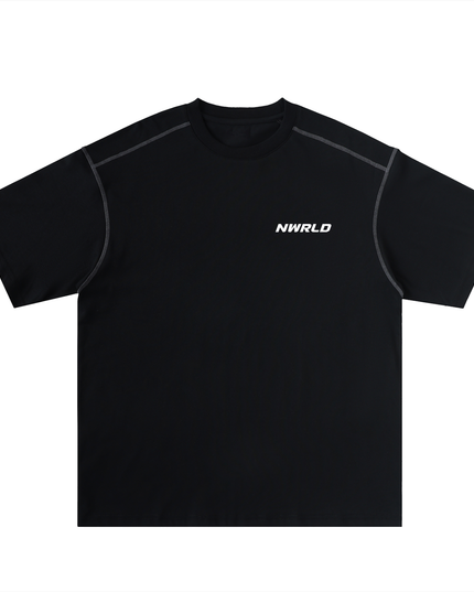 Oversized Contrast-Stitched Cotton Tee