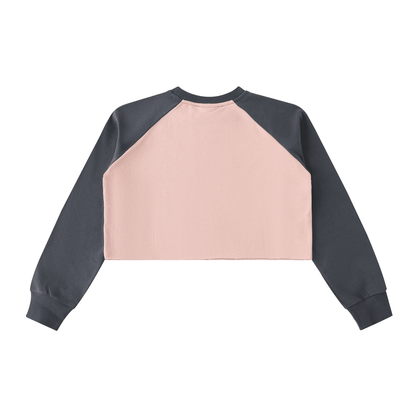 NWRLD CLEAN / Color-Block Raglan Crop Sweatshirt - NWRLD CLOTHING