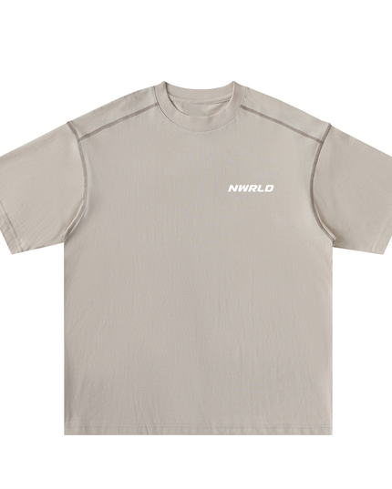 Oversized Contrast-Stitched Cotton Tee