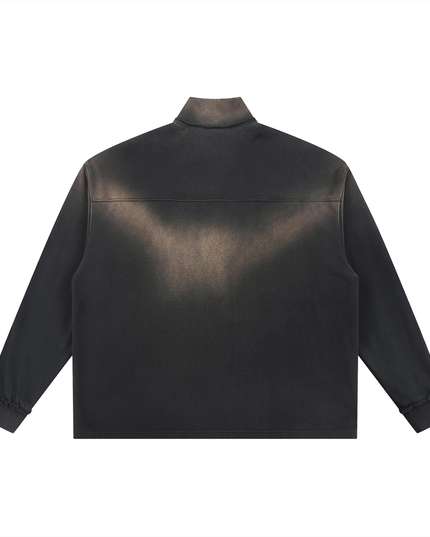 NWRLD 003 / Sun Fade Raw Edge Quarter-Zip Sweatshirt
