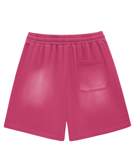 Sun Fade Raw Edge Cotton Shorts