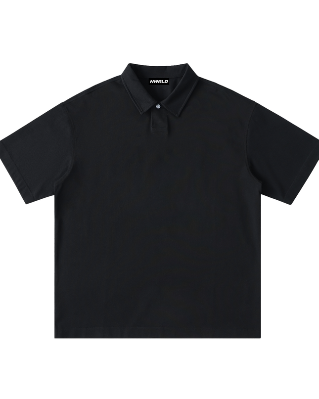 Loose Cotton Short-Sleeve Polo Shirt