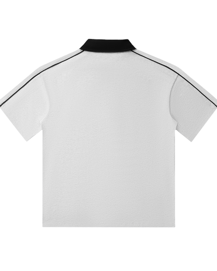 Contrast Collar Short-Sleeve Polo Shirt
