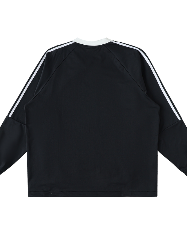 Color-Block V-Neck Long-Sleeve T-Shirt