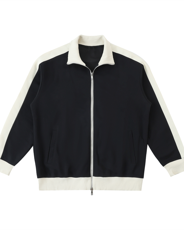 Contrast Trim Stand Collar Jacket
