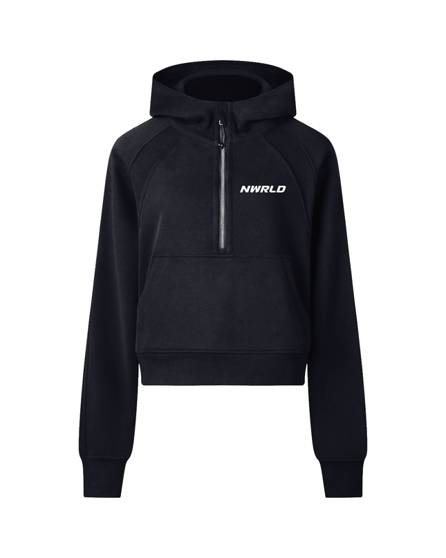 Cropped Half-Zip Hoodie