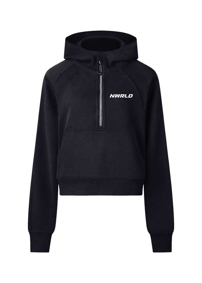 Cropped Half-Zip Hoodie