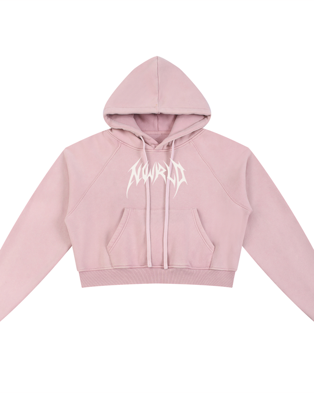 Snow Washed Cropped Hoodie