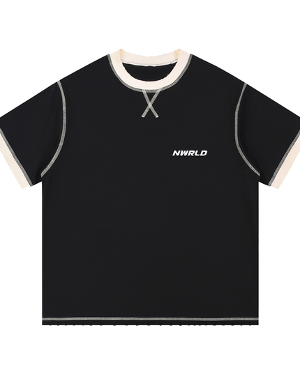NWRLD 003 | NWRLD Contrast-Stitched Cotton T-Shirt