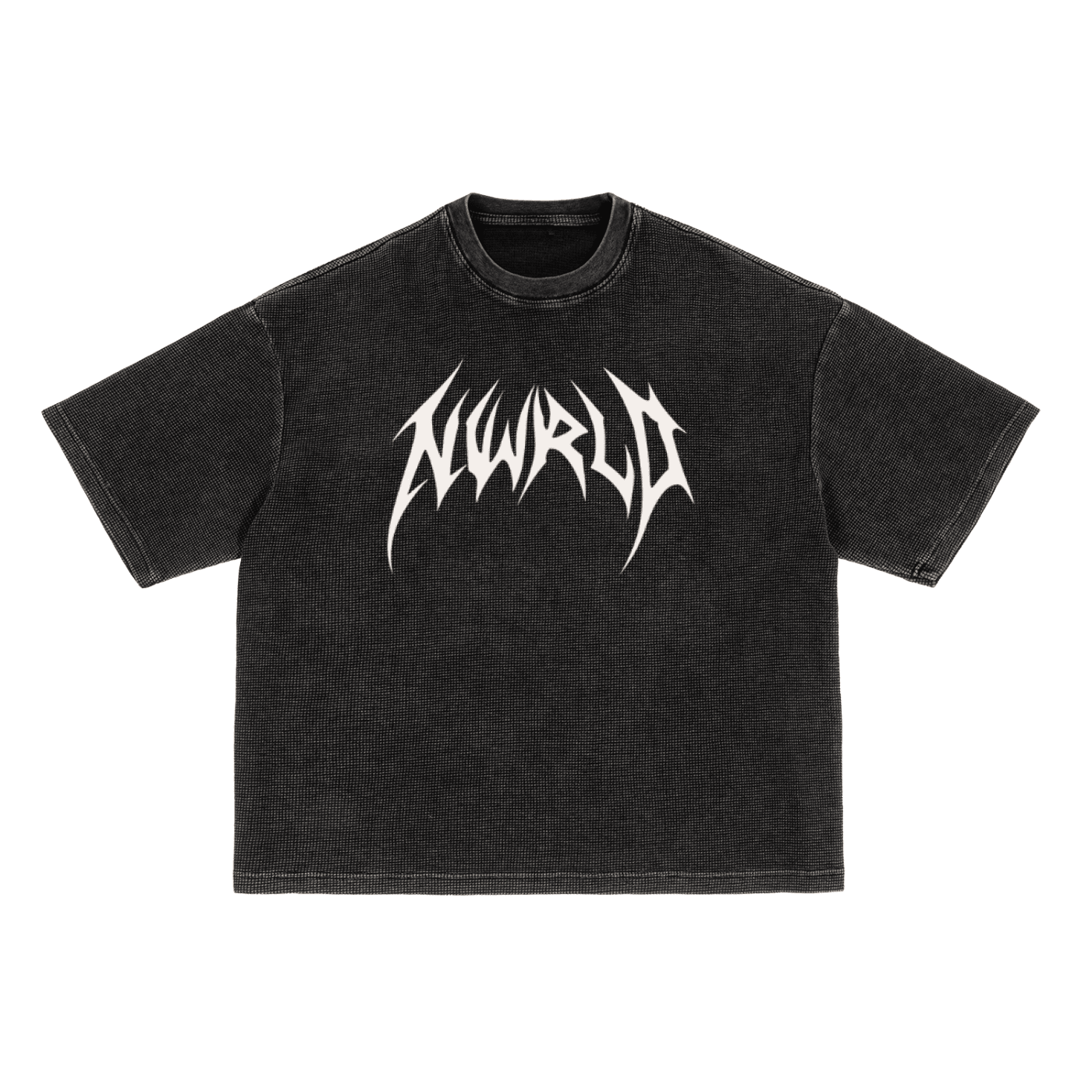 DARK MODE x METAL MANIA / Waffle-Texture Boxy T-Shirt - NWRLD CLOTHING
