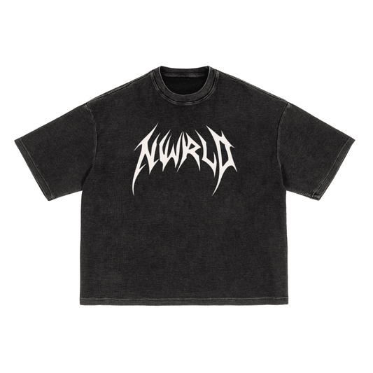 DARK MODE x METAL MANIA / Waffle-Texture Boxy T-Shirt - NWRLD CLOTHING