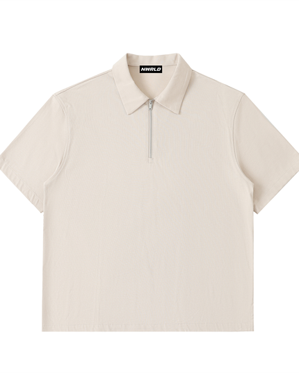 Half-Zip Cotton Polo Shirt
