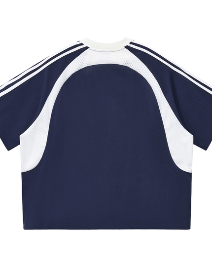 NWRLD 002 Contrast Panel Mesh T-shirt