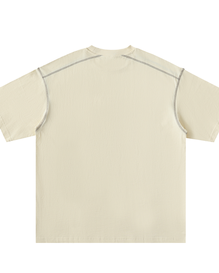 Oversized Contrast-Stitched Cotton Tee