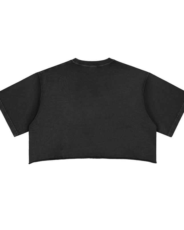 Snow Washed Raw Edge Crop Top